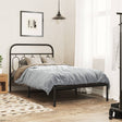Vidaxl bedframe met hoofdbord metaal zwart 100x190 cm