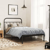 Vidaxl bedframe met hoofdbord metaal zwart 100x190 cm