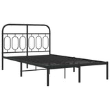 Vidaxl bedframe met hoofdbord metaal zwart 120x200 cm