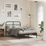 Vidaxl bedframe met hoofdbord metaal zwart 120x200 cm