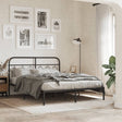 Vidaxl bedframe met hoofdbord metaal zwart 140x190 cm