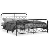 Vidaxl bedframe met hoofd- en voeteneinde metaal zwart 183x213 cm