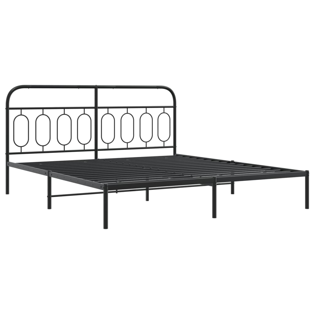 Vidaxl bedframe met hoofd- en voeteneinde metaal zwart 183x213 cm