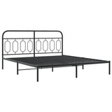 Vidaxl bedframe met hoofd- en voeteneinde metaal zwart 183x213 cm