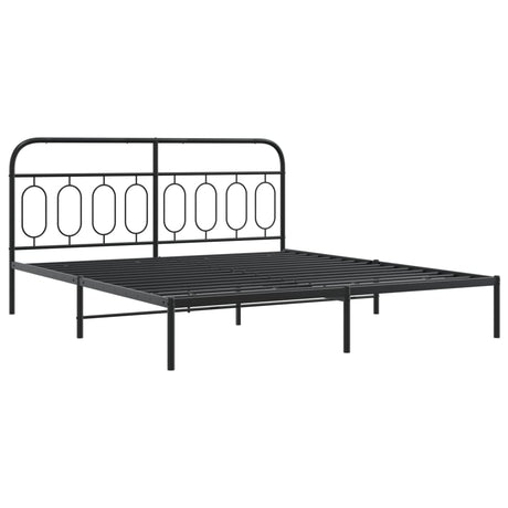 Vidaxl bedframe met hoofd- en voeteneinde metaal zwart 183x213 cm