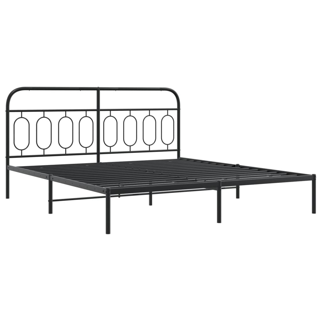 Vidaxl bedframe met hoofd- en voeteneinde metaal zwart 193x203 cm