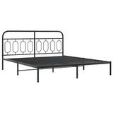 Vidaxl bedframe met hoofd- en voeteneinde metaal zwart 193x203 cm