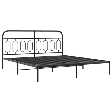 Vidaxl bedframe met hoofd- en voeteneinde metaal zwart 193x203 cm
