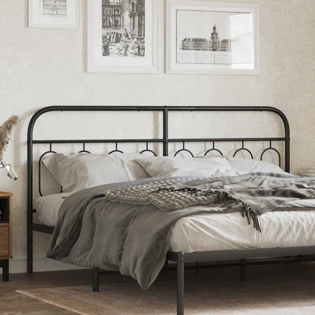 Vidaxl vervangend hoofdbord 193 cm metaal zwart
