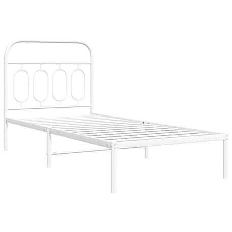 Vidaxl bedframe met hoofdbord metaal wit 80x200 cm