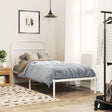 Vidaxl bedframe met hoofdbord metaal wit 90x190 cm