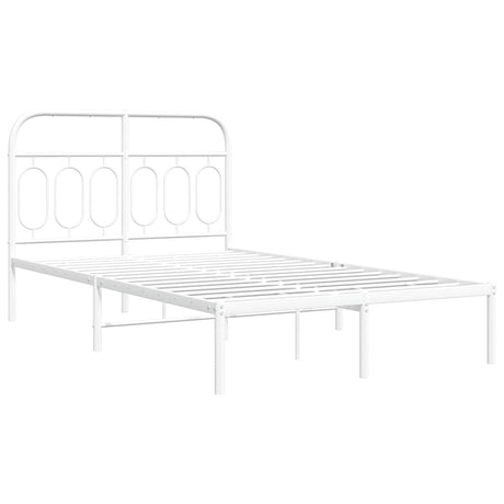 Vidaxl bedframe met hoofdbord metaal wit 120x190 cm