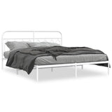 Vidaxl bedframe met hoofdbord metaal wit 183x213 cm