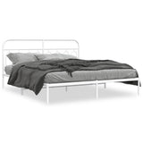 Vidaxl bedframe met hoofdbord metaal wit 193x203 cm