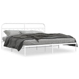 Vidaxl bedframe met hoofdbord metaal wit 200x200 cm