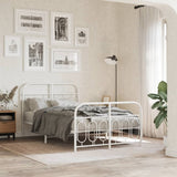 Vidaxl bedframe met hoofd- en voeteneinde metaal wit 120 x 190 cm