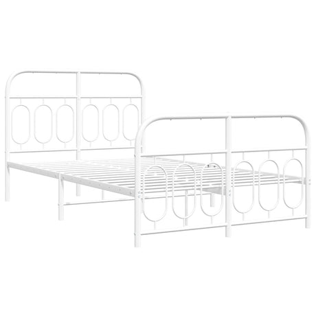 Vidaxl bedframe met hoofd- en voeteneinde metaal wit 120x200 cm
