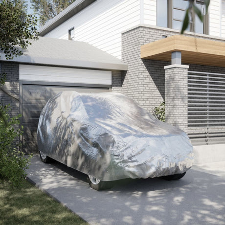 Vidaxl autohoes voor suv met gespriemen l volledig zilverkleurig