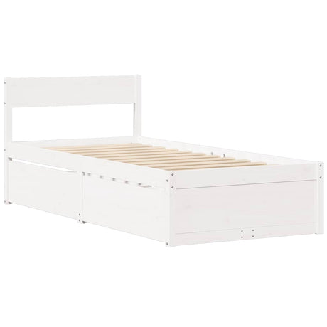 Vidaxl bedframe zonder matras massief grenenhout wit 90x200 cm