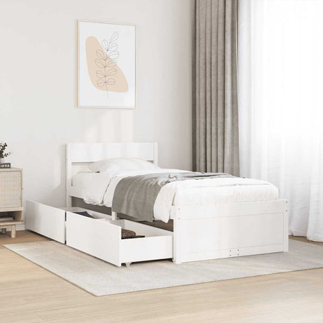 Vidaxl bedframe zonder matras massief grenenhout wit 90x200 cm