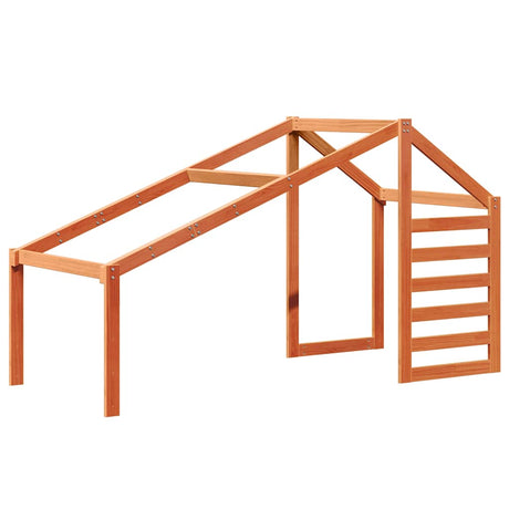 Vidaxl kinderbedhuisje 198x87x113 cm massief grenenhout wasbruin
