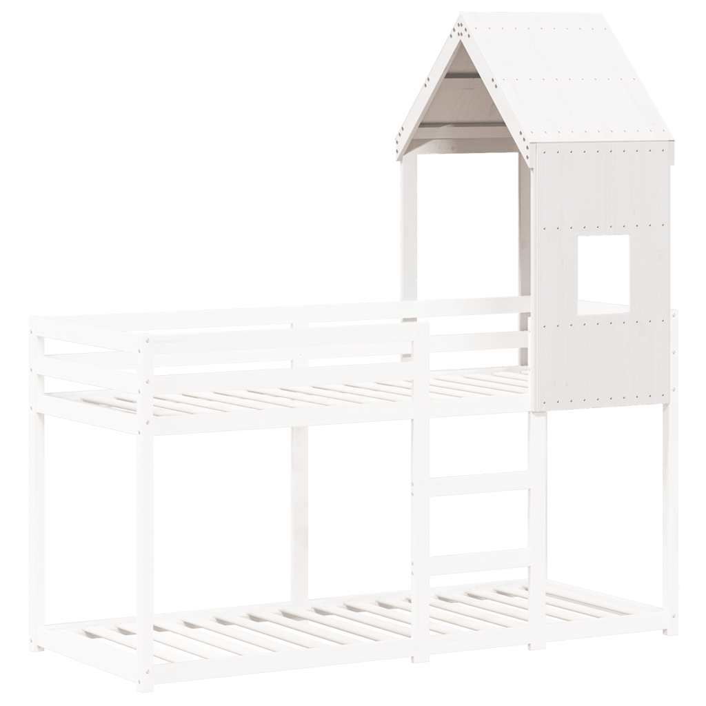 Vidaxl kinderbedhuisje 60x89x134,5 cm massief grenenhout wit