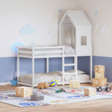 Vidaxl kinderbedhuisje 60x89x134,5 cm massief grenenhout wit