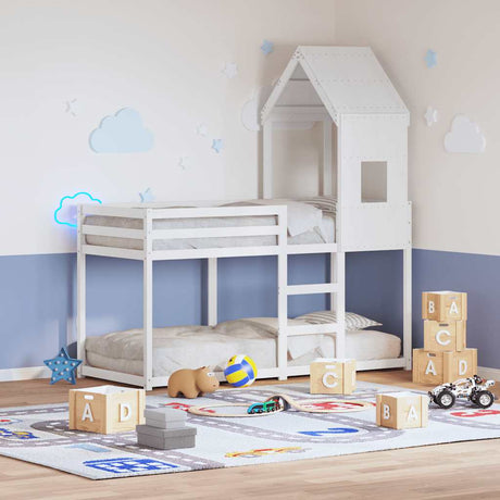 Vidaxl kinderbedhuisje 60x89x134,5 cm massief grenenhout wit