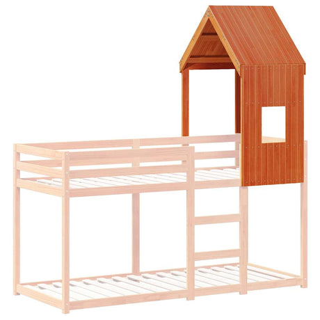 Vidaxl kinderbedhuisje 60x89x134,5 cm massief grenenhout wasbruin