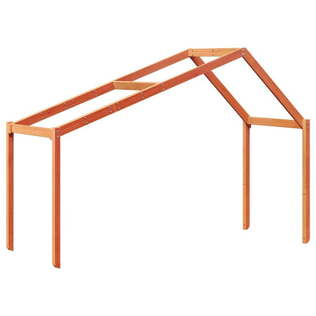 Vidaxl kinderbedhuisje 203x95,5x142 cm massief grenenhout wasbruin