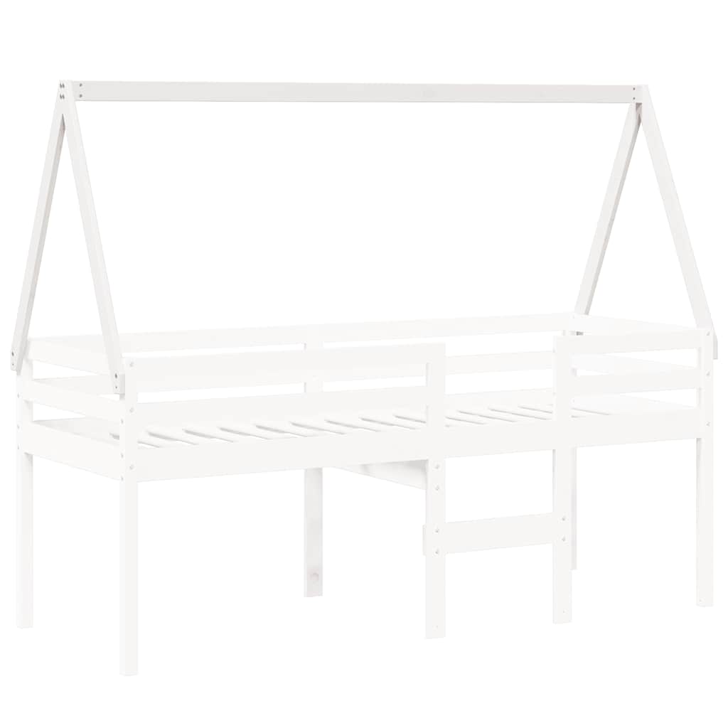 Vidaxl kinderbedhuisje 209x85,5x88 cm massief grenenhout wit