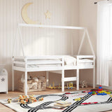 Vidaxl kinderbedhuisje 209x85,5x88 cm massief grenenhout wit