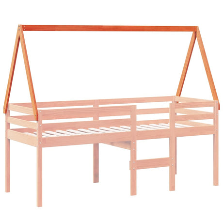 Vidaxl kinderbedhuisje 199x95,5x88 cm massief grenenhout wasbruin