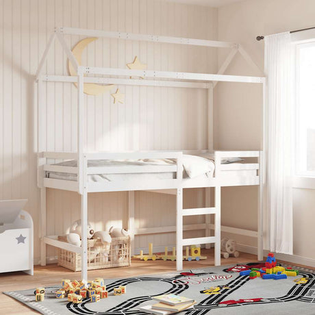 Vidaxl kinderbedhuisje 217x85,5x154 cm massief grenenhout wit