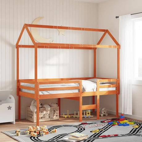 Vidaxl kinderbedhuisje 217x85,5x154 cm massief grenenhout wasbruin