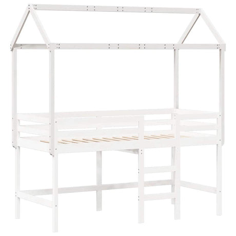 Vidaxl kinderbedhuisje 207x95,5x159 cm massief grenenhout wit
