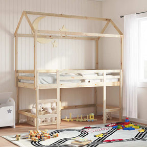 Vidaxl kinderbedhuisje 207x80,5x151,5 cm massief grenenhout