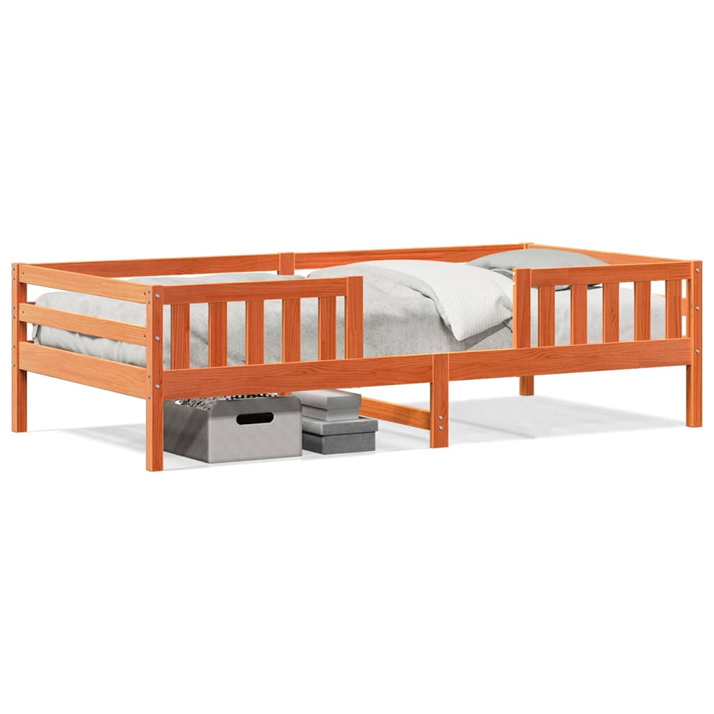 Vidaxl bedframe zonder matras massief grenenhout wasbruin 90x200 cm