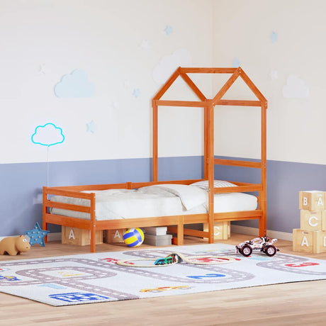 Vidaxl kinderbedhuisje 108x70x176,5 cm massief grenenhout wasbruin
