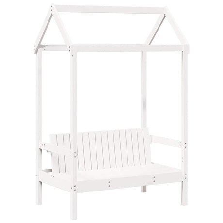 Vidaxl bank met dak 117,5x70x176,5 cm massief grenenhout wit