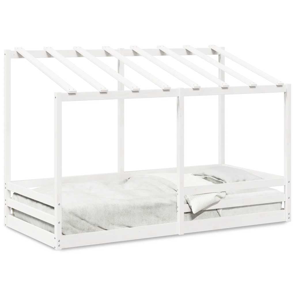 Vidaxl kinderbed met bedhuis 90x200 cm massief grenenhout wit