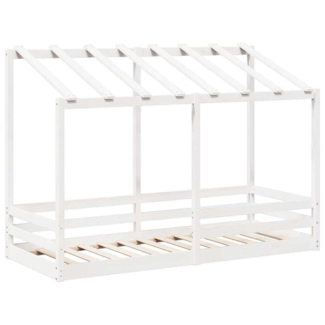 Vidaxl kinderbed met bedhuis 75x190 cm massief grenenhout wit