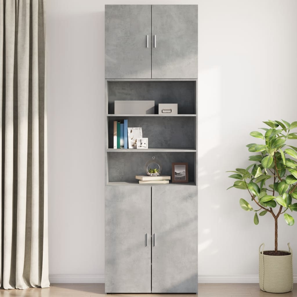 Vidaxl wandkast 80x42,5x64 cm bewerkt hout betongrijs