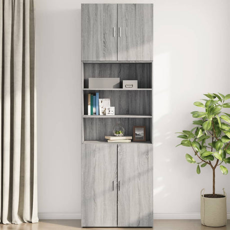 Vidaxl wandkast 80x42,5x64 cm bewerkt hout grijs sonoma eikenkleurig
