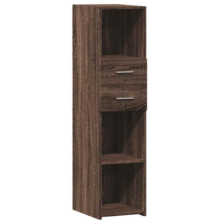 Vidaxl hoge kast 30x42,5x124 cm bewerkt hout bruin eikenkleurig