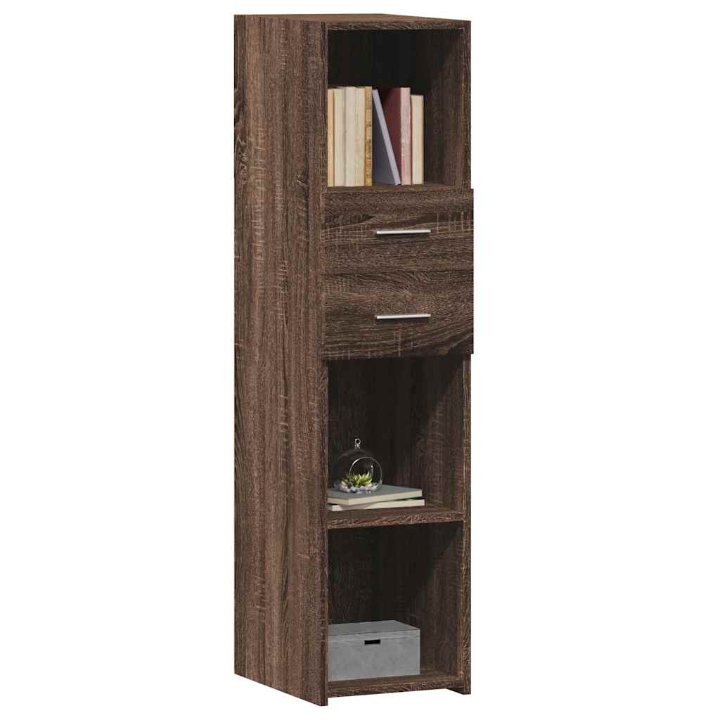 Vidaxl hoge kast 30x42,5x124 cm bewerkt hout bruin eikenkleurig