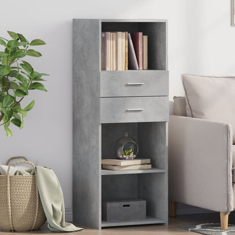 Vidaxl hoge kast 45x42,5x124 cm bewerkt hout betongrijs