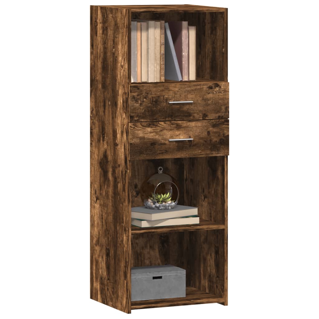Vidaxl hoge kast 45x42,5x124 cm bewerkt hout gerookt eikenkleurig