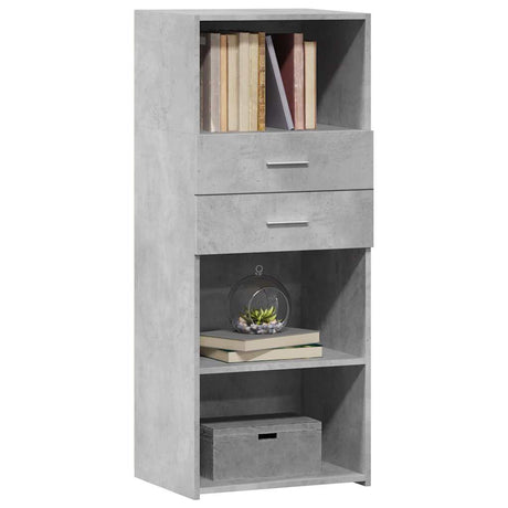 Vidaxl hoge kast 50x42,5x124 cm bewerkt hout betongrijs