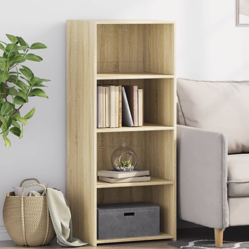 Vidaxl hoge kast 50x41x124 cm bewerkt hout sonoma eikenkleurig